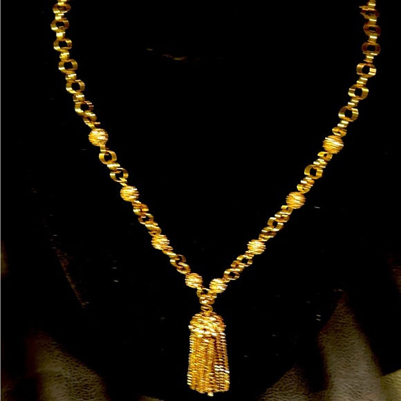 KATE SPADE NEW YORK CRYSTAL CASCADE GOLD TASSLE NECKLACE - Picture 2 of 8